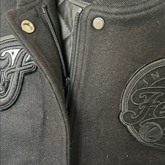 WNBA Black Varsity Jacket with Leather Sleeves Indiana Fever - Picture 6 of 8